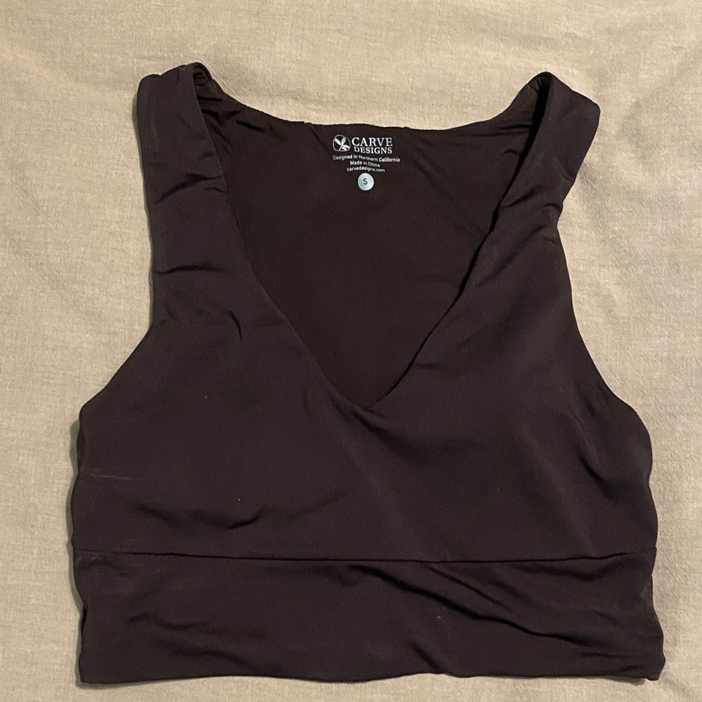 Carve Designs Black Swim Suit Crop Top